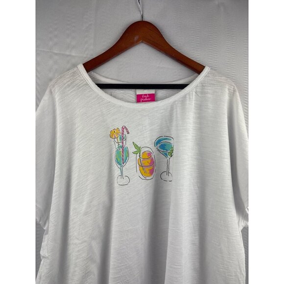 Fresh Produce Womens White Cotton Graphic Tee OS - Picture 1 of 6